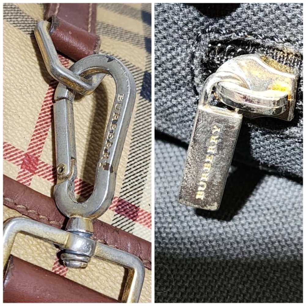 Burberry Beige Black Red Check Crossbody Bag - Picture 14 of 16